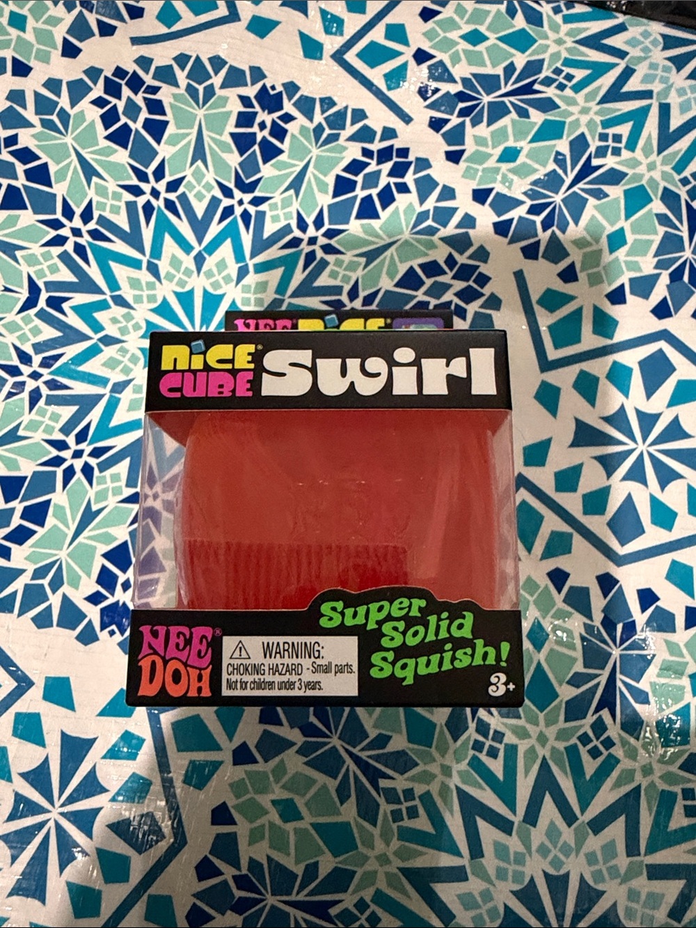 AUTHENTIC NeeDoh Nice Cube Swirl Super Solid Squish - Orange